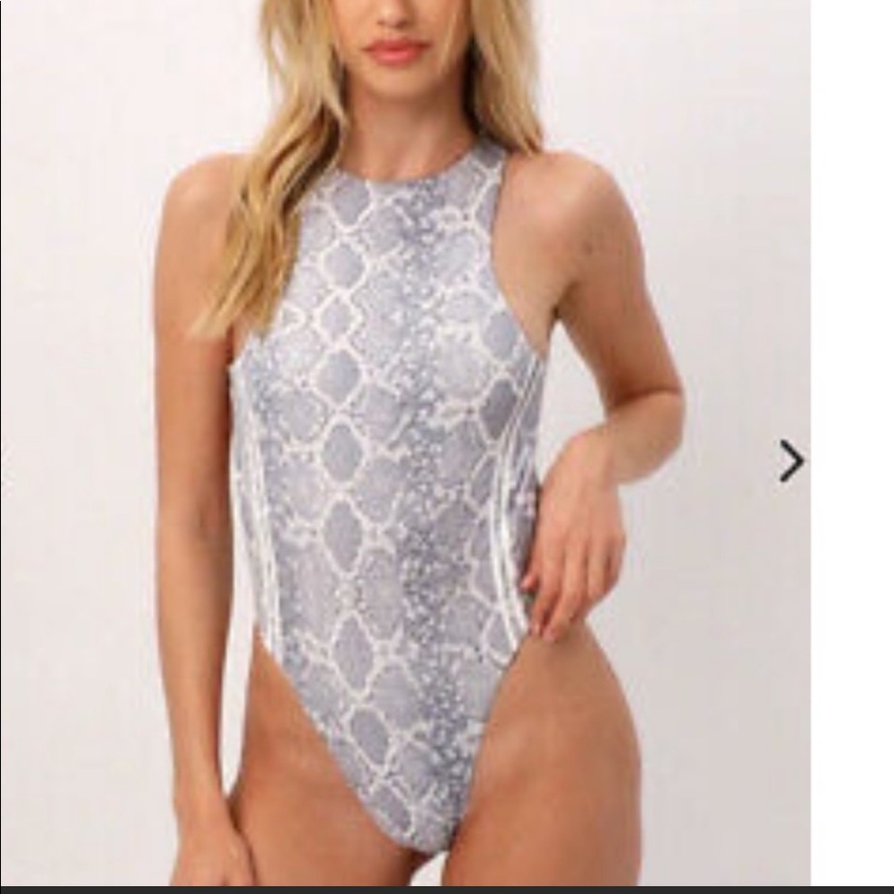Frankies Bikinis Python one piece swimsuit